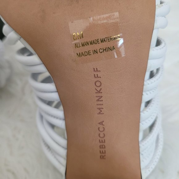 REBECCA MINKOFF Calanthe Strappy Block Heel Sandals Vegan Leather Sz 8 M - Picture 12 of 13